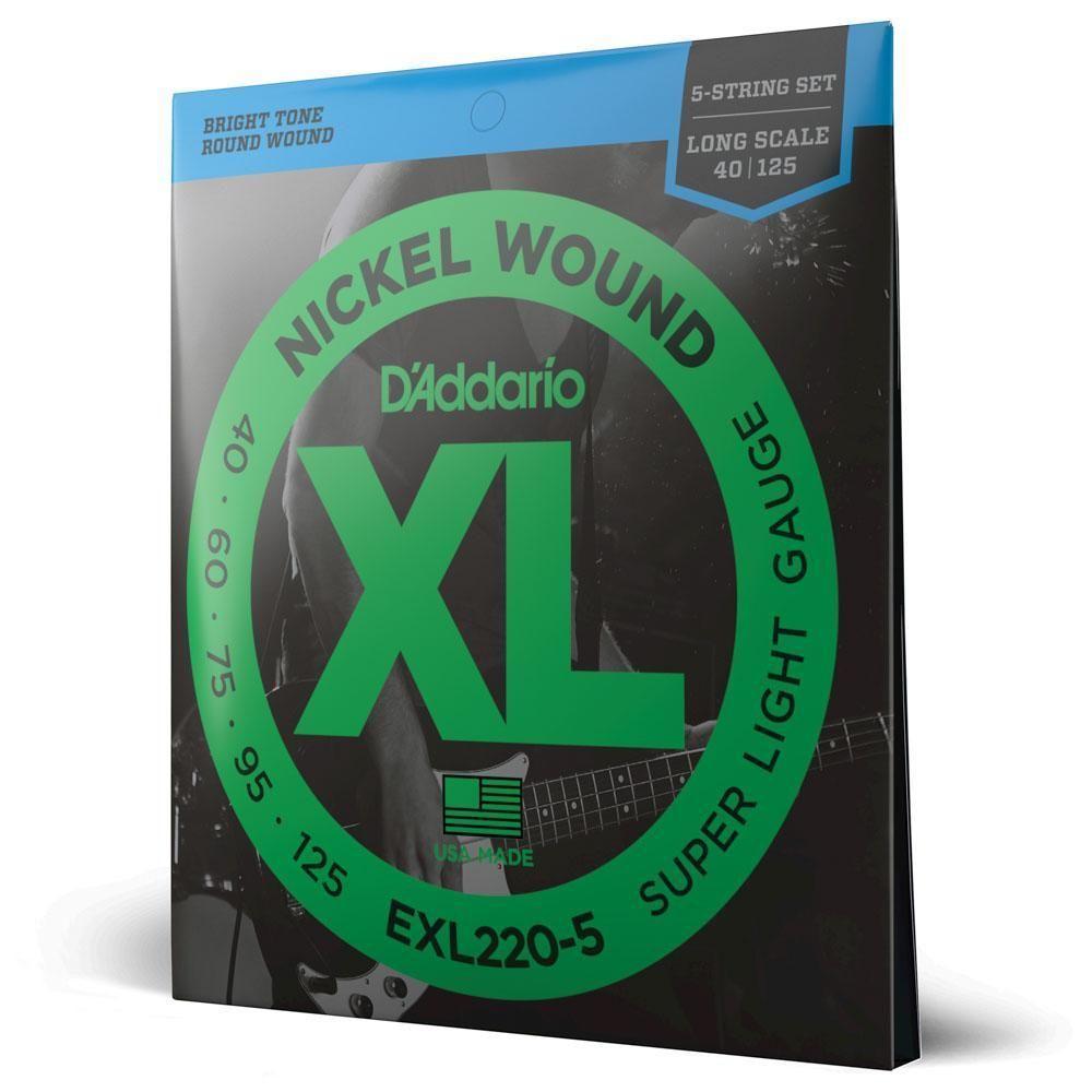 Encordoamento Baixo 5c 40-125 D Addario Xl Nickel Exl220-5 [f035] - 1