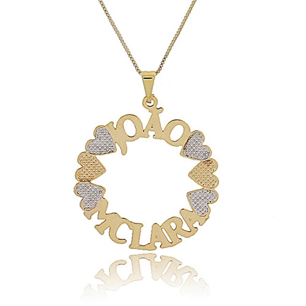 Colar Personalizado De Mandala Com Nomes De Filhos Folheado Em Ouro 18k [f027] - 3