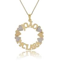 Colar Personalizado De Mandala Com Nomes De Filhos Folheado Em Ouro 18k [f027] - 3