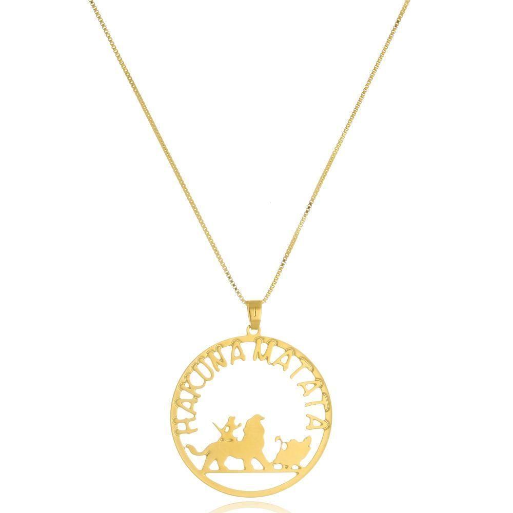 Colar Personalizado Hakuna Matata Folheado Em Ouro 18k [f027] - 1
