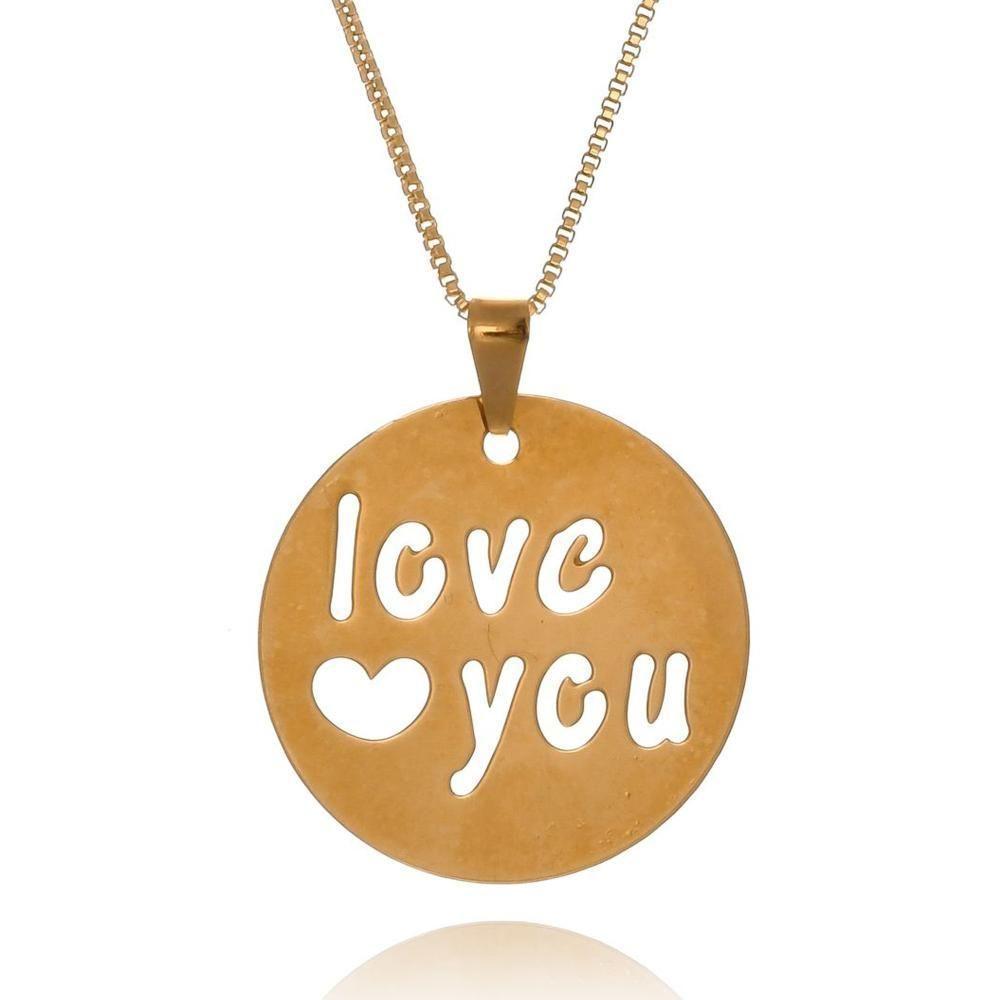 Colar Personalizado Circular Chapado Escrito Frase Vazada Folheado Em Ouro 18k [f027] - 3