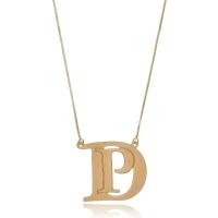 Colar Personalizado Iniciais Sobrepostas Folheado Em Ouro 18k [f027] - 1