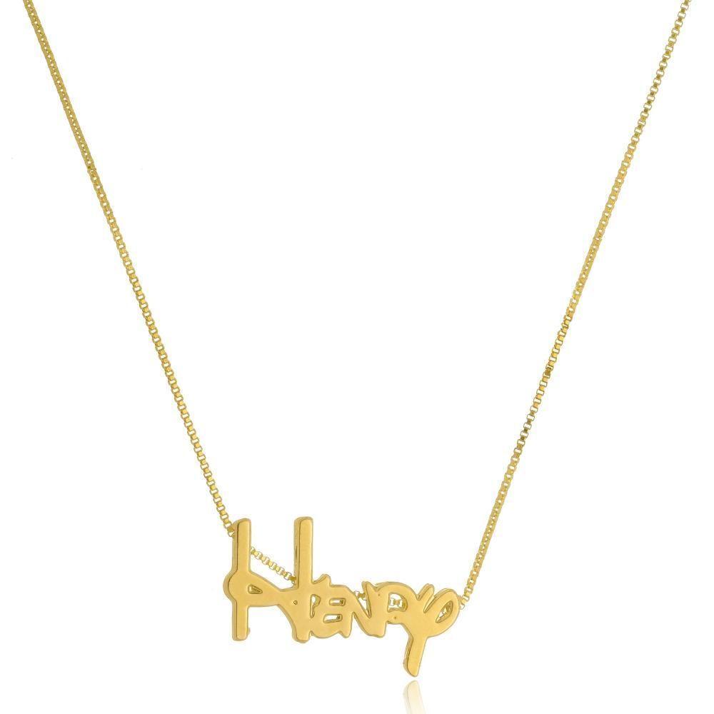Colar Personalizado Com Nome Letra Da Disney Folheado Em Ouro 18k [f027] - 1