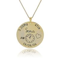 Colar Personalizado Com Dados Do Filho Folheado Em Ouro 18k [f027] - 3