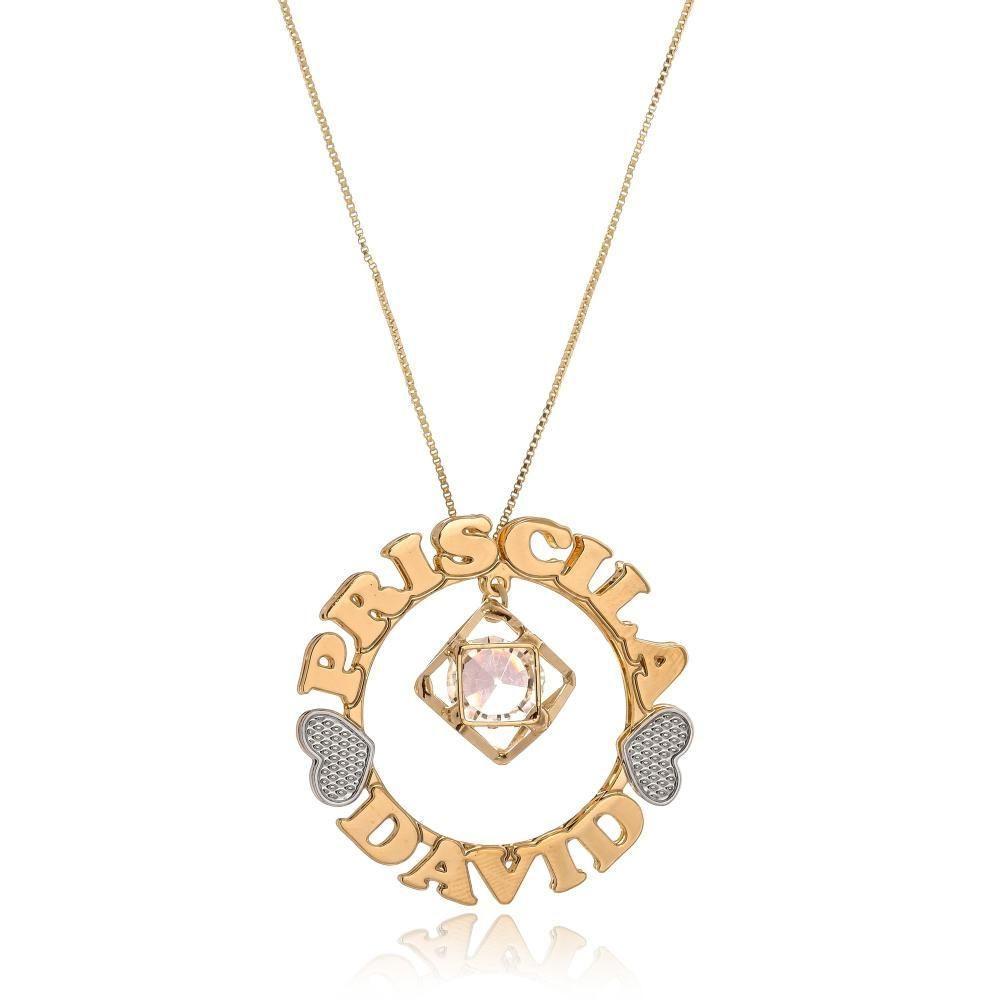 Colar Personalizado Mandala Nomes E Pingente Em Zircônia [f027] - 1