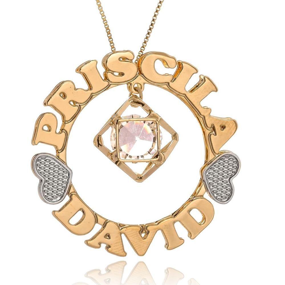 Colar Personalizado Mandala Nomes E Pingente Em Zircônia [f027] - 2