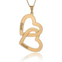 Colar Personalizado Corações Entrelaçados Folheado Ouro 18k [f027] - 3