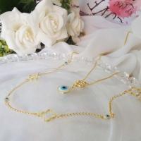 Colar Folheado Em Ouro 18k Com Olhos Gregos [f027] - 3