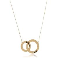 Colar Personalizado Círculos Entrelaçados Com Nomes Folheado Em Ouro 18k [f027] - 1