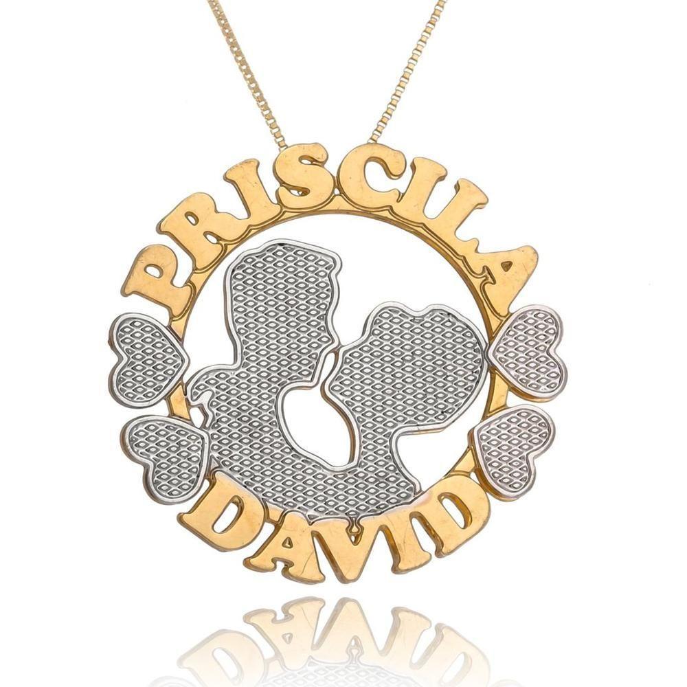 Colar Mandala Casal Apaixonado Com Detalhes Em Ródio [f027] - 2