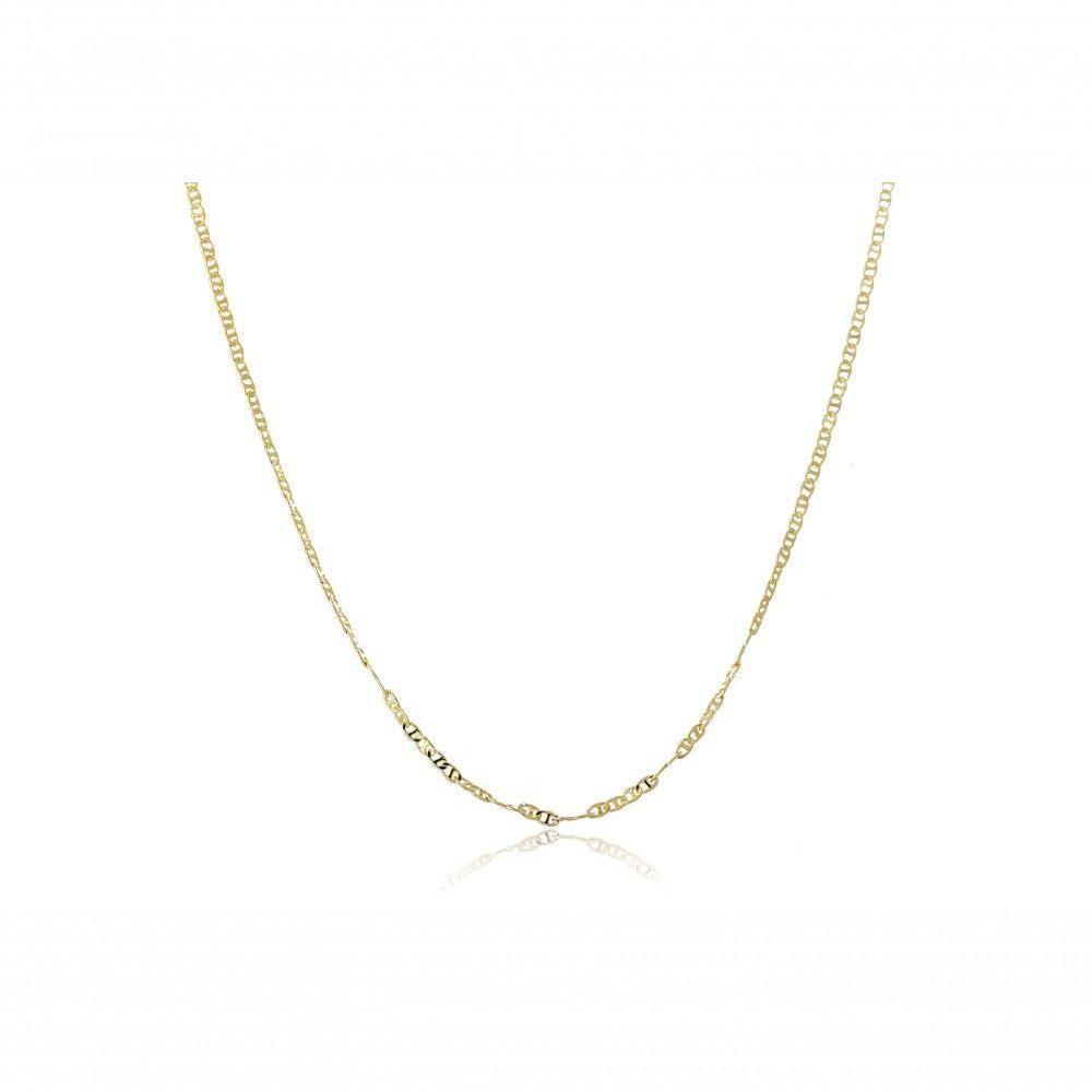 Colar Longo Elo Duplo Folheado Em Ouro 18k [f027] - 1