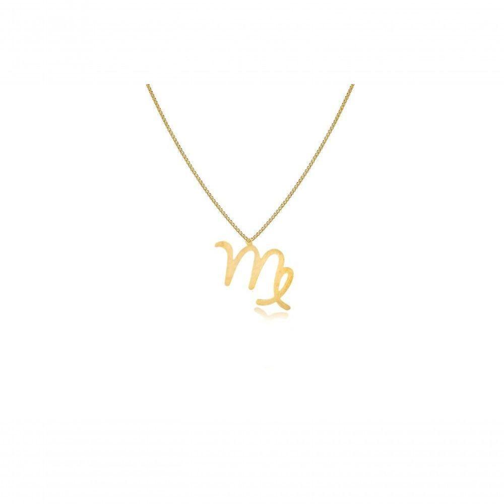 Colar Personalizado Signo De Virgem Folheado Em Ouro 18k [f027] - 1