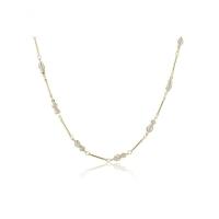 Colar Choker Com Mini Pérolas Na Corrente Folheado Em Ouro 18k [f027] - 1