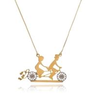 Colar Personalizado Recém Casados Com Detalhes Em Ródio Folheado Em Ouro 18k [f027] - 1