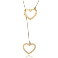 Colar Personalizado Regulável De Coração Vazado Folheado Em Ouro 18k [f027] - 3