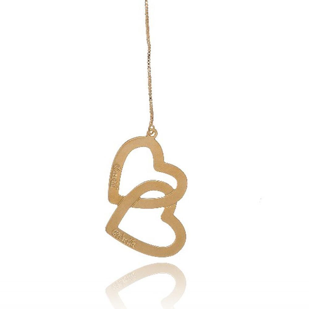 Colar Personalizado Regulável Com Corações Entrelaçados [f027] - 4