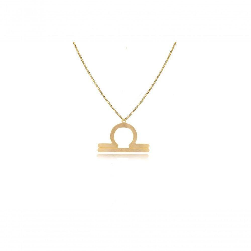 Colar Personalizado Signo De Libra Folheado Em Ouro 18k [f027] - 1