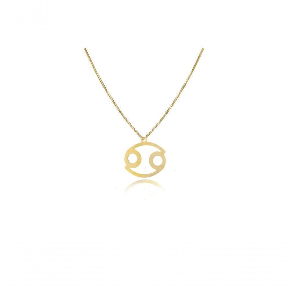 Colar Personalizado Signo De Câncer Folheado Em Ouro 18k [f027] - 1