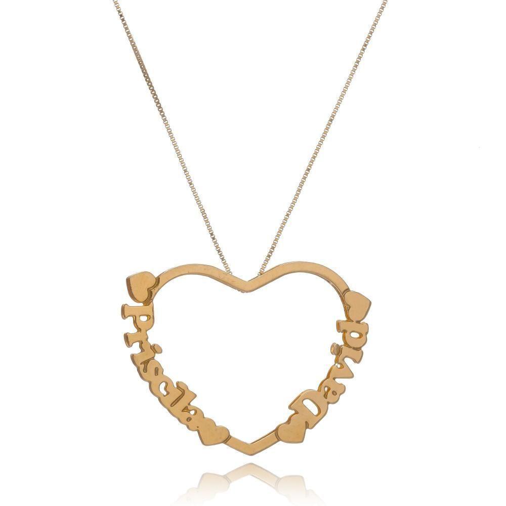 Colar Personalizado Mandala Coração Envolvido Com Nomes [f027] - 1