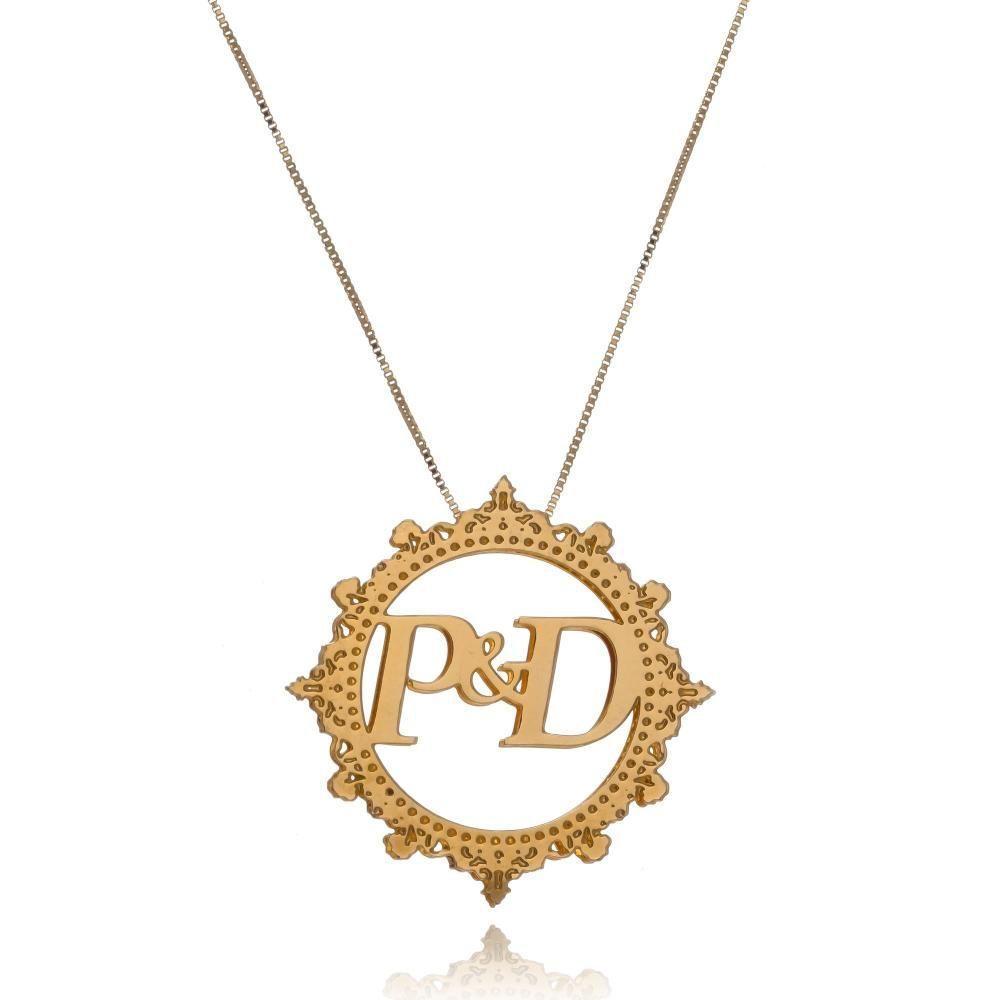 Colar Personalizado Mandala Trabalhado E Com Iniciais [f027] - 1