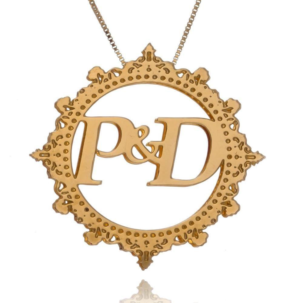 Colar Personalizado Mandala Trabalhado E Com Iniciais [f027] - 3