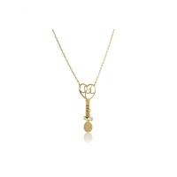 Colar Com Pingente De Fé Folheado Em Ouro 18k [f027] - 1