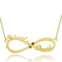 Colar Personalizado Infinito Com Nomes E Detalhe Em Zircônia [f027] - 2