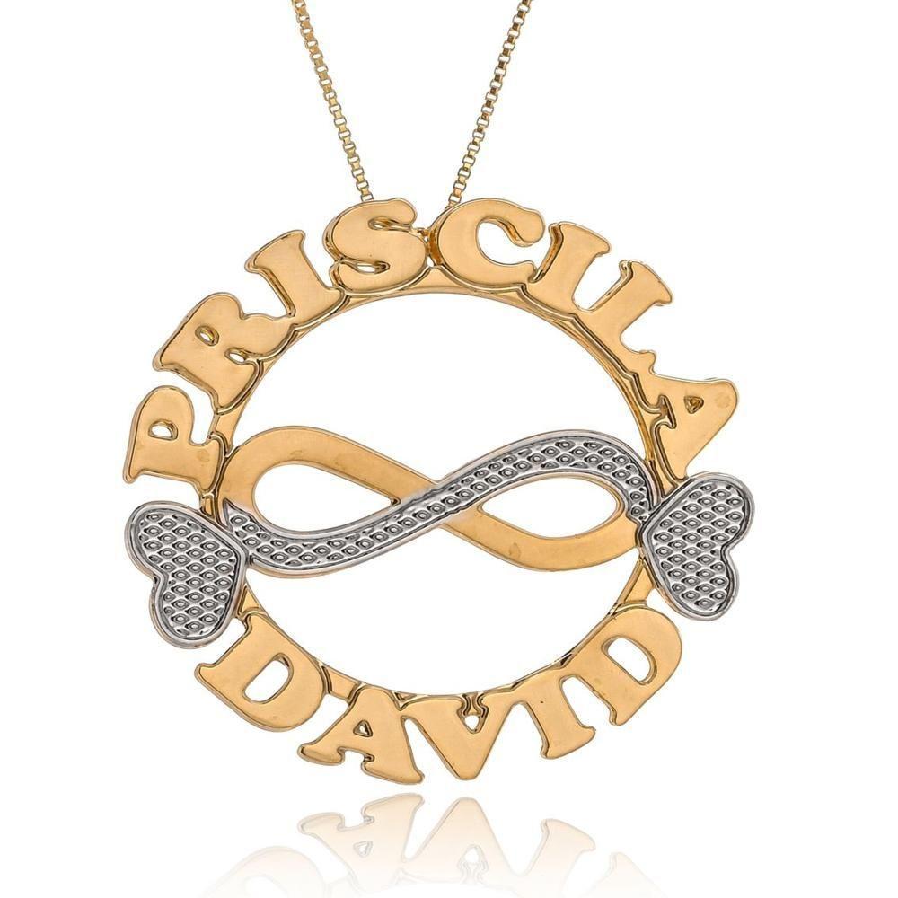 Colar Personalizado Mandala Com Infinito Trabalhado Em Ródio [f027] - 2