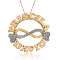 Colar Personalizado Mandala Com Infinito Trabalhado Em Ródio [f027] - 2