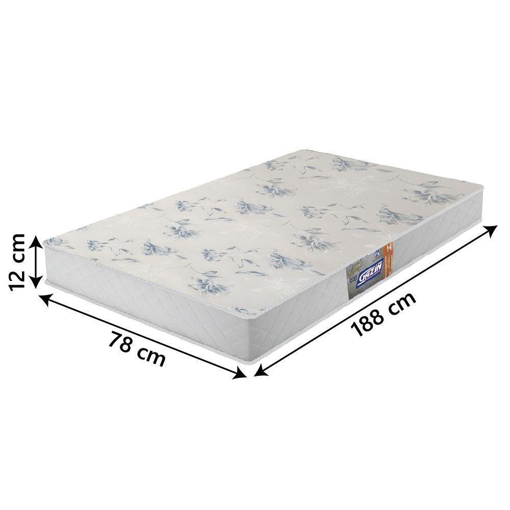 Cama Box Solteiro Colchão De Espuma D20 Supreme Branco 78x188x50cm Gazin Preto - 4
