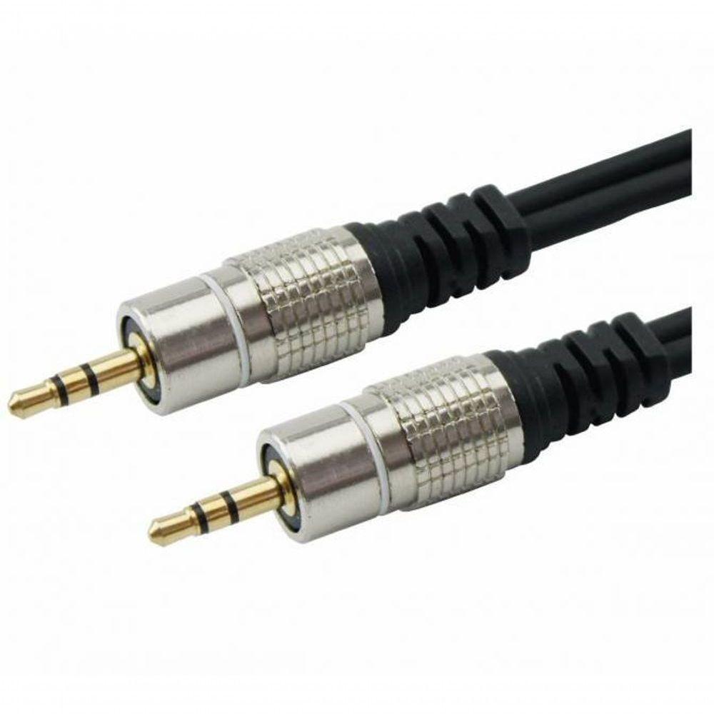 Cabo P2 Fitz - P2 + P2 Estereo Plug Metal - 3m - 1