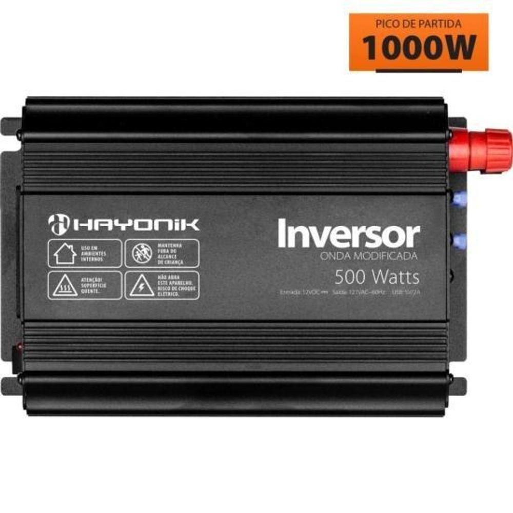 Inversor De Onda Modificada 500w 12vdc-127v Pw11-7 Off Grid Hayonik [f003] - 1