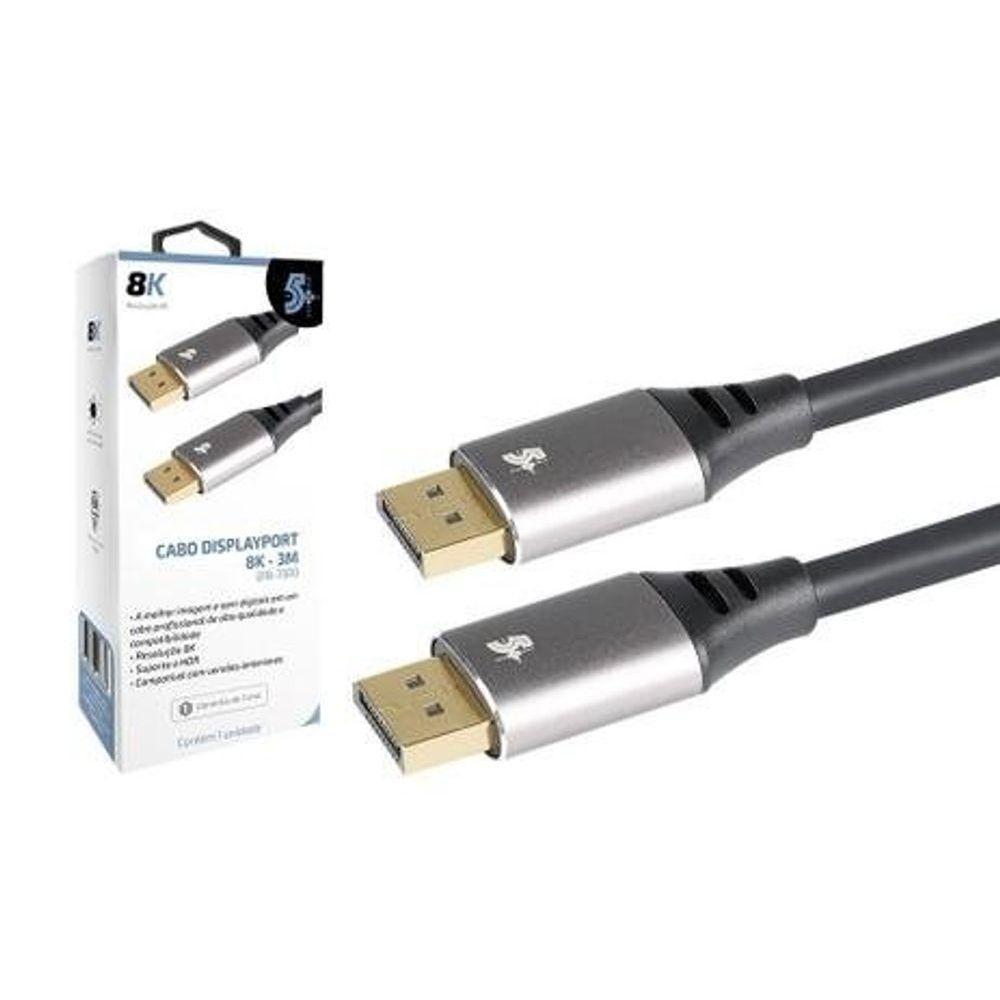Cabo Displayport M + Displayport M 1.4 - Hbr 8k - 3m - 1