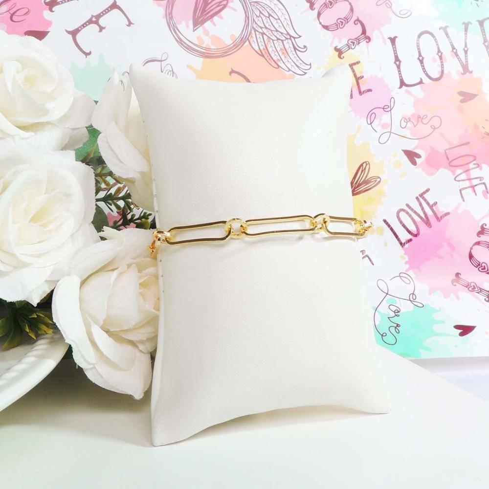 Pulseira De Elos Intercalados Com Círculo Folheado Em Ouro 18k [f027] - 2