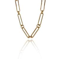 Pulseira De Elos Intercalados Com Círculo Folheado Em Ouro 18k [f027] - 1