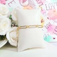 Pulseira De Elos Intercalados Com Círculo Folheado Em Ouro 18k [f027] - 2