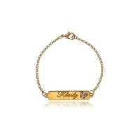 Pulseira Personalizada Com Nome Chapado E Símbolo Lateral Folheado Em Ouro 18k [f027] - 3