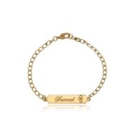 Pulseira Personalizada Com Nome Chapado E Símbolo Lateral Folheado Em Ouro 18k [f027] - 5