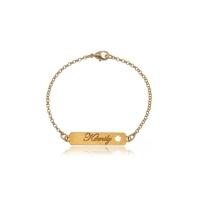 Pulseira Personalizada Com Nome Chapado E Símbolo Lateral Folheado Em Ouro 18k [f027] - 8