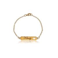 Pulseira Personalizada Com Nome Chapado E Símbolo Lateral Folheado Em Ouro 18k [f027] - 9
