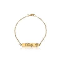Pulseira Personalizada Com Nome Chapado E Símbolo Lateral Folheado Em Ouro 18k [f027] - 10