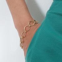 Pulseira Elo Losango Com Fecho Boia Folheado Em Ouro 18k [f027] - 3