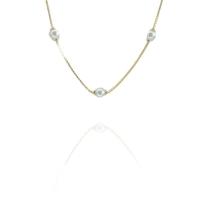 Pulseira Infantil Com Pérolas Folheado Em Ouro 18k [f027] - 1