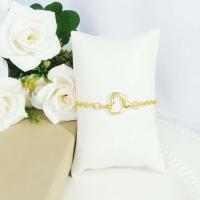 Pulseira Com Design De Elos Finos E Fecho De Coração Folheado Em Ouro 18k [f027] - 3