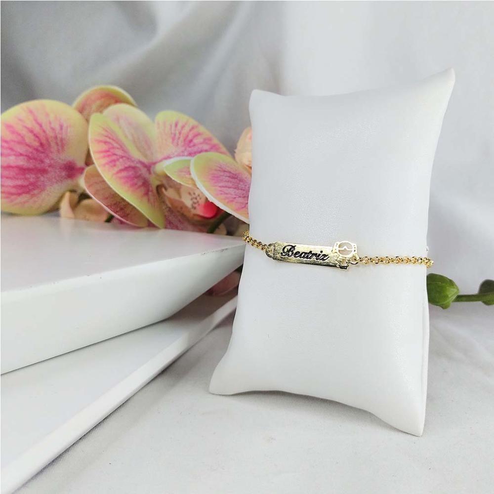 Pulseira Chapada Com Nome Gravado Folheado Em Ouro 18k [f027] - 3