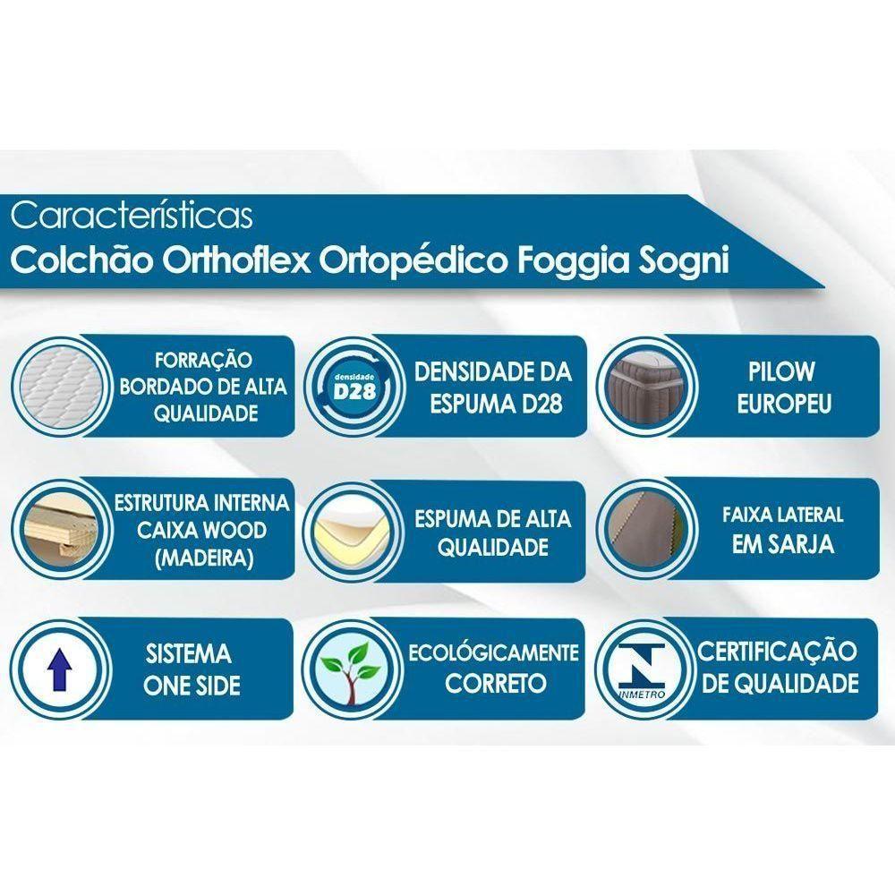 Colchão Solteiro Ortopédico Wood Foggia Sogni Unic Face Euro Pillow (78x188x26) - Orthoflex - 4