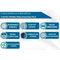 Colchão Solteiro Molas Ensacadas  MasterPocket Tricot Eurotop (88x188x28) - Orthoflex - 3