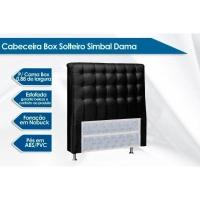 Cabeceira Cama Box Estofada Solteiro Solteiro Dama Plus Suede Bege - Simbal - 2