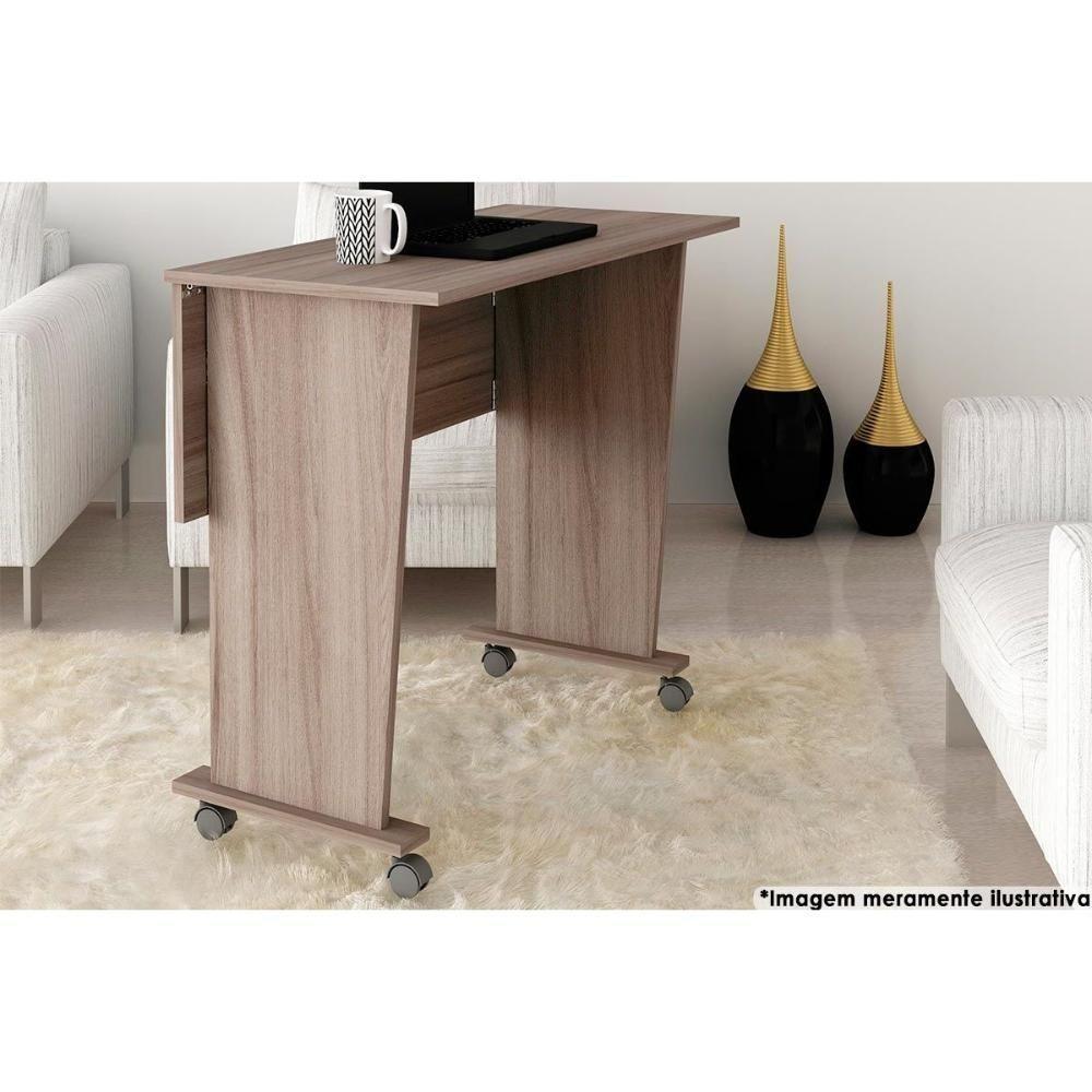 Mesa Multiuso Escritório Dobrável ME4117 c/ Rodízios Carvalho - Tecno Mobili - 1