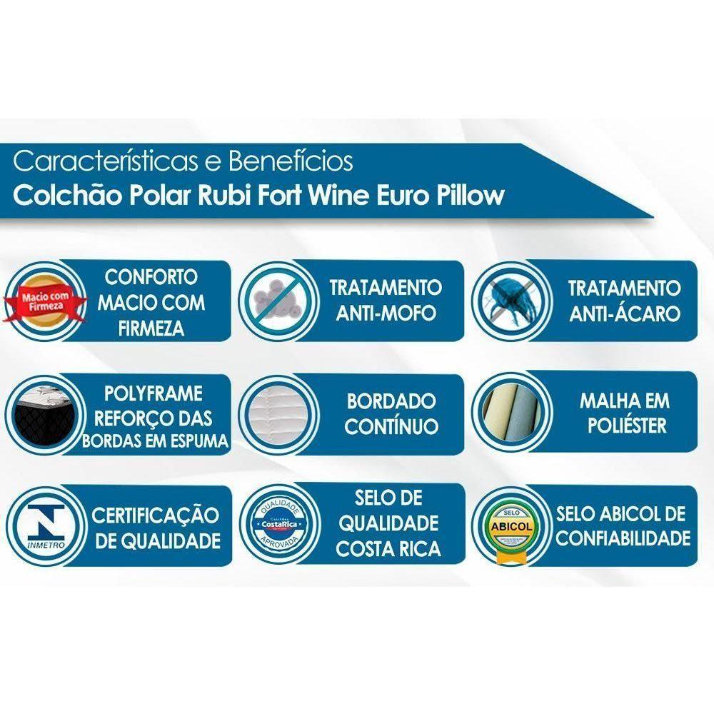 Colchão Casal Molas Ensacadas  MasterPocket Rubi Euro Pillow (138x188x30) - Polar - 3